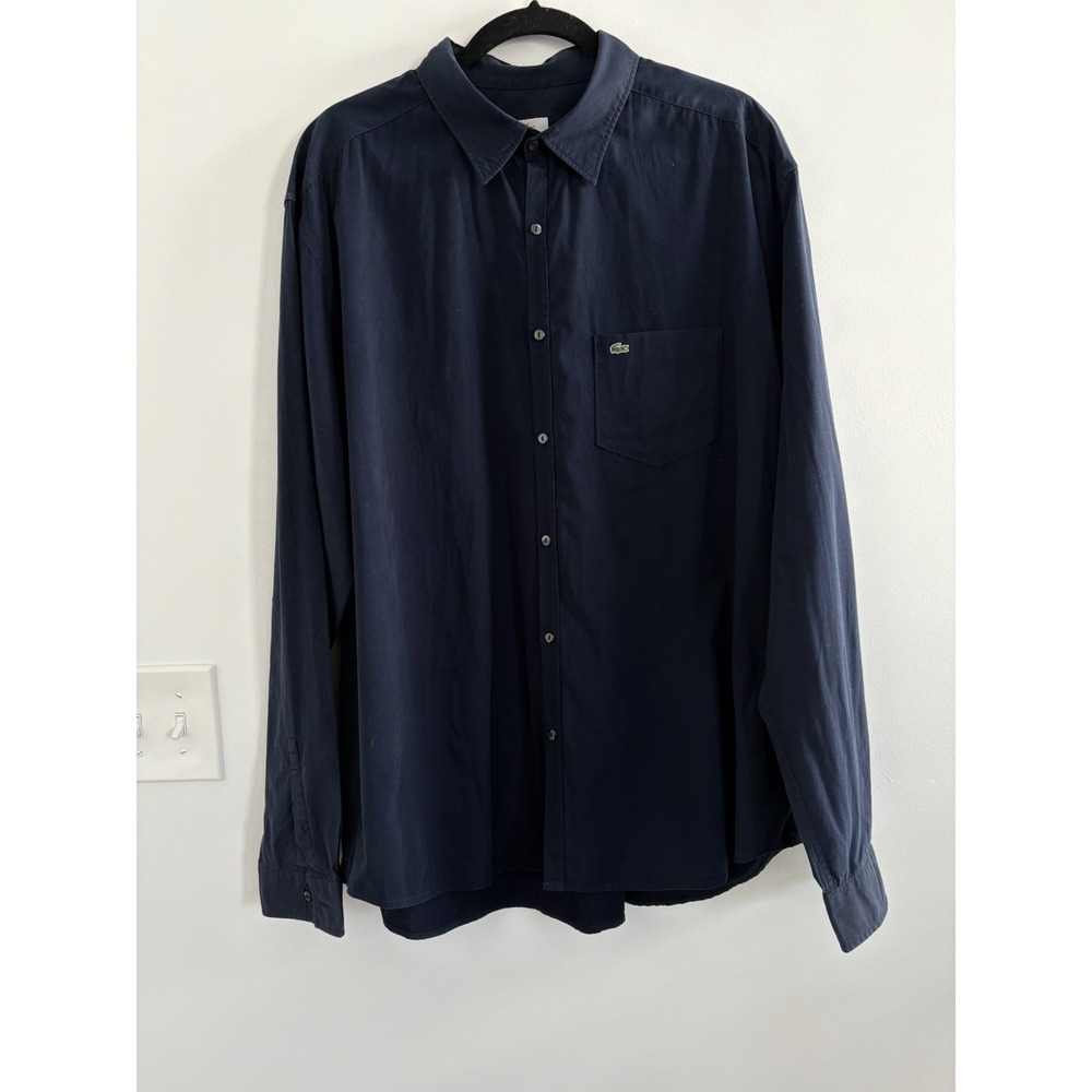 Lacoste Men's Slim Fit NavyBlue Long Sleeve Button Down Shirt‎ SzXL